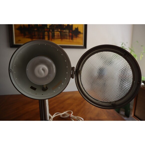 VTG Table Flood Stage Spot Light Lamp Adj Industrial Bullet Tilting Porthole Sil - Picture 12 of 16